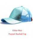 Drop Shipping Glitter kucyk czapka z daszkiem czapka z daszkiem z Logo kobiety Snapback lato czapka z daszkiem kobiet Messy Bun 