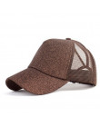 2019 Glitter kucyk czapka z daszkiem kobiety Snapback tata kapelusz siatki czapki trucker Messy Bun kapelusz na lato, żeński, re