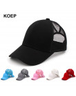 KOEP 2019 moda kucyk czapka z daszkiem Snapback Messy Bun czapki dla kobiet kobiece lato Mesh Trucker kapelusz dziewczyna Hip Ho