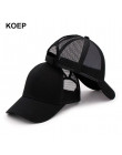 KOEP 2019 moda kucyk czapka z daszkiem Snapback Messy Bun czapki dla kobiet kobiece lato Mesh Trucker kapelusz dziewczyna Hip Ho