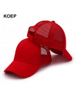 KOEP 2019 moda kucyk czapka z daszkiem Snapback Messy Bun czapki dla kobiet kobiece lato Mesh Trucker kapelusz dziewczyna Hip Ho