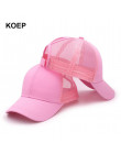 KOEP 2019 moda kucyk czapka z daszkiem Snapback Messy Bun czapki dla kobiet kobiece lato Mesh Trucker kapelusz dziewczyna Hip Ho