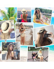 2019 kobiet kapelusz na lato plażowy kapelusz słomkowy Panama panie czapka modne ręcznie na co dzień płaskie rondo Bowknot kapel