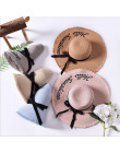 Ręcznie splot list kapelusze przeciwsłoneczne dla kobiet czarna wstążka zasznurować duże rondo słomkowy kapelusz na zewnątrz pla
