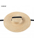 USPOP 2019 najnowszy kobiet słońce kapelusz francuski styl słomkowy kapelusz z szerokim rondem na co dzień naturalny pszenicy sł