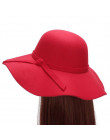 Jesień zima lato moda Fedoras Vintage czysta damska plaża słońce kapelusz kobiet fale duży brzeg Sunbonnet kapelusze pani słońce