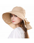 FANCET kobiet lato plaża kapelusze przeciwsłoneczne UPF50 + UV bawełna kucyk składany ciąg Chin Cord szerokie rondo podróży kape