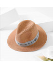 2018 nowy lato Panama kapelusz dla kobiet czarna wstążka słomy kapelusz moda pani kościół czapki plaży słońce kapelusz