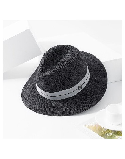 2018 nowy lato Panama kapelusz dla kobiet czarna wstążka słomy kapelusz moda pani kościół czapki plaży słońce kapelusz