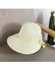 2018 kobiet kapelusz słońce duży łuk szeroki kapelusz z opadającym rondem kapelusze letnie dla kobiet plaża Panama słomkowy wiad