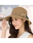 Słomkowy kapelusz damski młodzieżowy dziewczęcy letni przeciwsłoneczny okrągły granatowy beżowy różowy