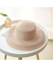 Modny letni słomkowy kapelusz plażowy damski przeciwsłoneczny klasyczny kształt z szerokim rondem w stylu boho
