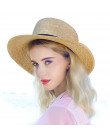 Moda kobiety lato Boater Toquilla słomy kapelusz słońce dla elegancka dama szerokie rondo płaskie Fedora Panama Top Sunbonnet ka