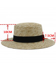 Moda kobiety lato Boater Toquilla słomy kapelusz słońce dla elegancka dama szerokie rondo płaskie Fedora Panama Top Sunbonnet ka