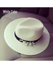 HSS gorąca sprzedaż + płaskie góry słomkowy kapelusz lato wiosna damska czapki rozrywka perła plaża kapelusze przeciwsłoneczne M