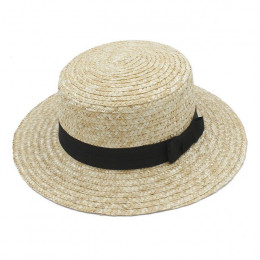 Moda kobiety lato Boater Toquilla słomy kapelusz słońce dla elegancka dama szerokie rondo płaskie Fedora Panama Top Sunbonnet ka