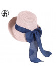 FS lato kapelusze przeciwsłoneczne dla kobiet składany 2019 słomy Sunbonnet szeroki kapelusz z opadającym rondem czapka wakacje 