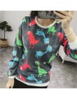 2018 z długim rękawem bluzy z kapturem Harajuku Kawaii bluza kobiety ubrania Cartoon geometria drukuj Top jesień zima ciepłe blu