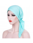 Sleeper 502 2018 kobiety indie kapelusz muzułmaninem wzburzyć chemioterapii raka piersi czapka szalik Turban dwa ogon opaska na