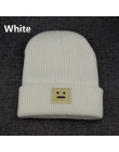 Koreański nowy kapelusz jesień zima moda ciepłe czapka robiona na drutach brytyjski styl Smiley głowy dorywczo czapka z dzianiny