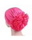 Kapelusze dla kobiet muzułmańskich plisowane kwiat raka kapelusz po chemioterapii czapka szalik Turban szef opaska damskie czapk
