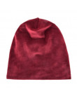 Jednokolorowa czapka zimowa ciepła aksamitna