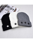 Unisex wypoczynek z dzianiny kapelusz kobiet ciepłe mieszanki bawełny kapelusz kobiet czapka zimowa mężczyźni haft gwiazdy Hip-H