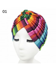 Regulacja Rainbow czapka muzułmanin Cap kobiety kolorowe drukowanie kapelusz elastyczny turban głowy opaska raka kapelusz po che