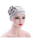 Unikalna kompozycja z kwiatów wypadanie włosów szalik na głowę Wrap kobiet kapelusz muzułmanin elastyczny turban kapelusz bonnet