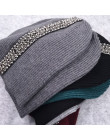 GZHilovingL nowa wiosna bawełna Stretch w paski czapki dla kobiet miękkie wełniane perły koraliki pasek Knitting Skullies kapelu