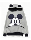 Mickey Mouse drukuj bluzy damskie kobiety z kapturem z długim rękawem bluzy kobiet dorywczo bluzy z kapturem Cartoon drukuj ślic