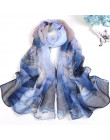 Modny klasyczny elegancki tiulowy szal damski cieniowana ozdobna cienka chusta miękka oryginalne wzory kolorowa