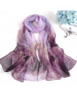 Modny klasyczny elegancki tiulowy szal damski cieniowana ozdobna cienka chusta miękka oryginalne wzory kolorowa