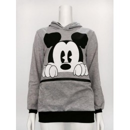 Mickey Mouse drukuj bluzy damskie kobiety z kapturem z długim rękawem bluzy kobiet dorywczo bluzy z kapturem Cartoon drukuj ślic