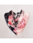 Modny elegancki długi ozdobny szal damski ze sztucznego jedwabiu oryginalne kwiatowe wzory miękka w dotyku chusta