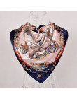 Modny elegancki długi ozdobny szal damski ze sztucznego jedwabiu oryginalne kwiatowe wzory miękka w dotyku chusta