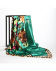 Moda chustka szaliki dla kobiet drukuj Silk Satin szalik do włosów kobiet 90cm * 90cm plac szale duże hidżab szaliki dla pań