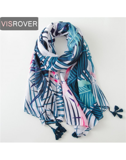 VISROVER z tropikalnym nadrukiem szal ze sznurkiem moda lato wiskoza kaktus szalik szal kobiety flamingo lady plaża Boho kawaii 