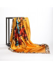 Moda chustka szaliki dla kobiet drukuj Silk Satin szalik do włosów kobiet 90cm * 90cm plac szale duże hidżab szaliki dla pań