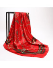 Moda szalik dla kobiet druku jedwabiu apaszka satynowa kobiet luksusowe marka plac głowy hidżab szal szaliki dla pań szale 90 cm