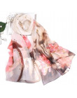 Moda kobiety szaliki drukowanie Lotus długi miękki szal wykwintne szalik szal damski szalik elastyczne okłady Poncho Foulards