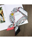 Małe włosy szalik kobiet chustki na szyję chustka moda drukuj Silk Satin szyi szaliki kobieta 6*90 cm torba na rękę wstążki szal