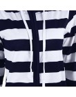 2018 jesień kobiety paski bluzy z kapturem bluza z długim rękawem z kapturem na zamek błyskawiczny kieszenie kurtki na co dzień 