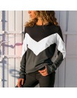 Rogi moda Patchwork bluzy z kapturem Streetwear kobiet 2019 na co dzień jesień bluzy z długim rękawem luźne blok kolor Sudadera 