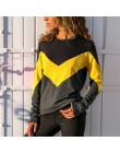 Rogi moda Patchwork bluzy z kapturem Streetwear kobiet 2019 na co dzień jesień bluzy z długim rękawem luźne blok kolor Sudadera 