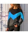 Rogi moda Patchwork bluzy z kapturem Streetwear kobiet 2019 na co dzień jesień bluzy z długim rękawem luźne blok kolor Sudadera 