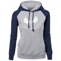 Damska bluza 2018 jesień zima kurtka polarowa z kapturem dla kobiet Jack Skellington dyniowy król drukuj Streetwear szczupła Hip