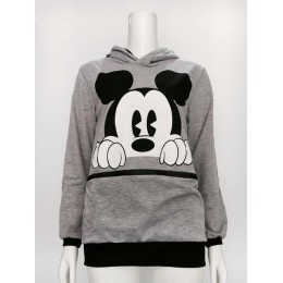 Bluza długa damska z długim rękawem myszka mickey minnie mouse szara oryginalna śmieszna zabawna miękka