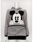 Bluza długa damska z długim rękawem myszka mickey minnie mouse szara oryginalna śmieszna zabawna miękka