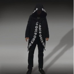 Kinikiss 2019 mężczyźni Gothic bluzy Plus rozmiar S-6XL dorywczo fajny czarny bluzy luźne bawełniane z kapturem pary druku Punk 